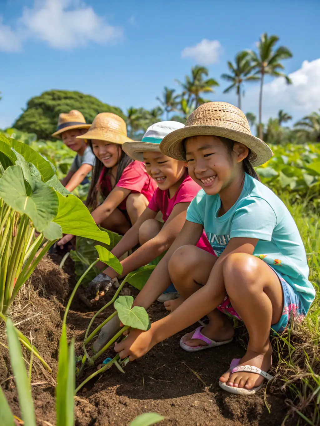 A cheerful image of pre-kindergarteners engaged in outdoor activities, such as gardening and nature walks, highlighting the nature-based learning approach of the 'Ready for Kindergarten' program at KiddoGarden.